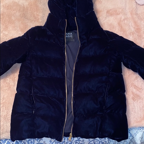 zara velvet puffer jacket